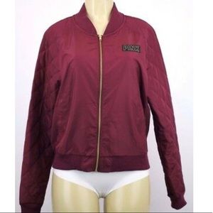 Victoria Secret Pink maroon Bomber Jacket